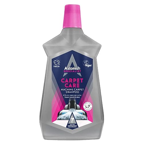 Astonish Specialist Machine Carpet Cleaner 1000ml Solution - Deep Odor Lifting Shampoo for Wool & Synthetic Rugs - Stain Remover Concentrate for Major