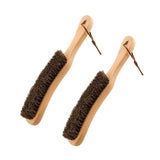 2Pcs Felt Hat Cloth Brush with Beech Handle, Horse Hair Wood Hat Clean Sponge Polish Felt Brushes, Bristle Lint Brush Remover for Hat, Pet Hair