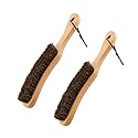 2Pcs Felt Hat Cloth Brush with Beech Handle, Horse Hair Wood Hat Clean Sponge Polish Felt Brushes, Bristle Lint Brush Remover for Hat, Pet Hair