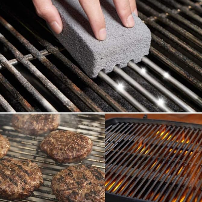 Velae Oven Grill And Fryer Cleaner Pumice,Barbecue Grill Scrubbing Stone, BBQ Grill Brick Cleaner, Griddle Stone Cleaning Block, Pumice Stone