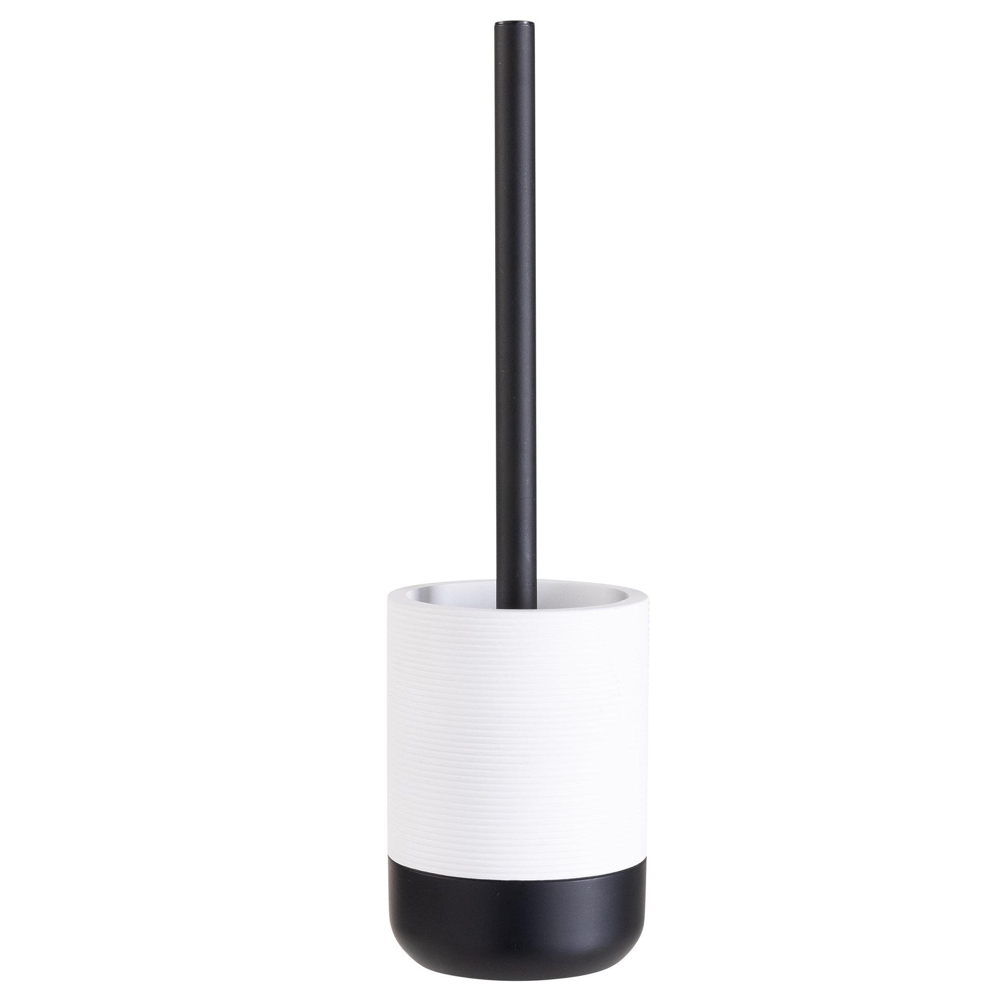 Bath Bliss Monochrome Toilet Brush | Bathroom Cleaning | Rust Resistant | 360 Degree Bristle Brush | White & Black