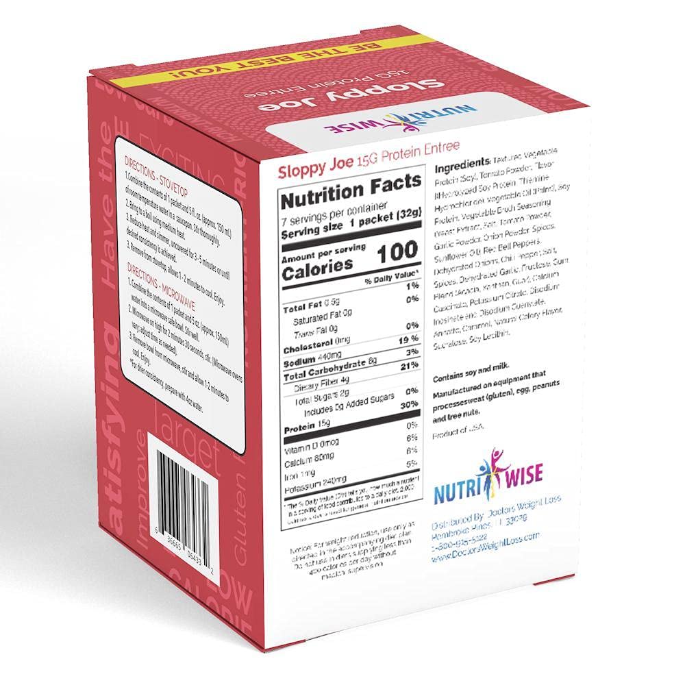 Nutriwise - Sloppy Joe Entree | Healthy Diet Foods | 7/Box | High Protein, Low Calorie, Low Sugar, Cholesterol Free