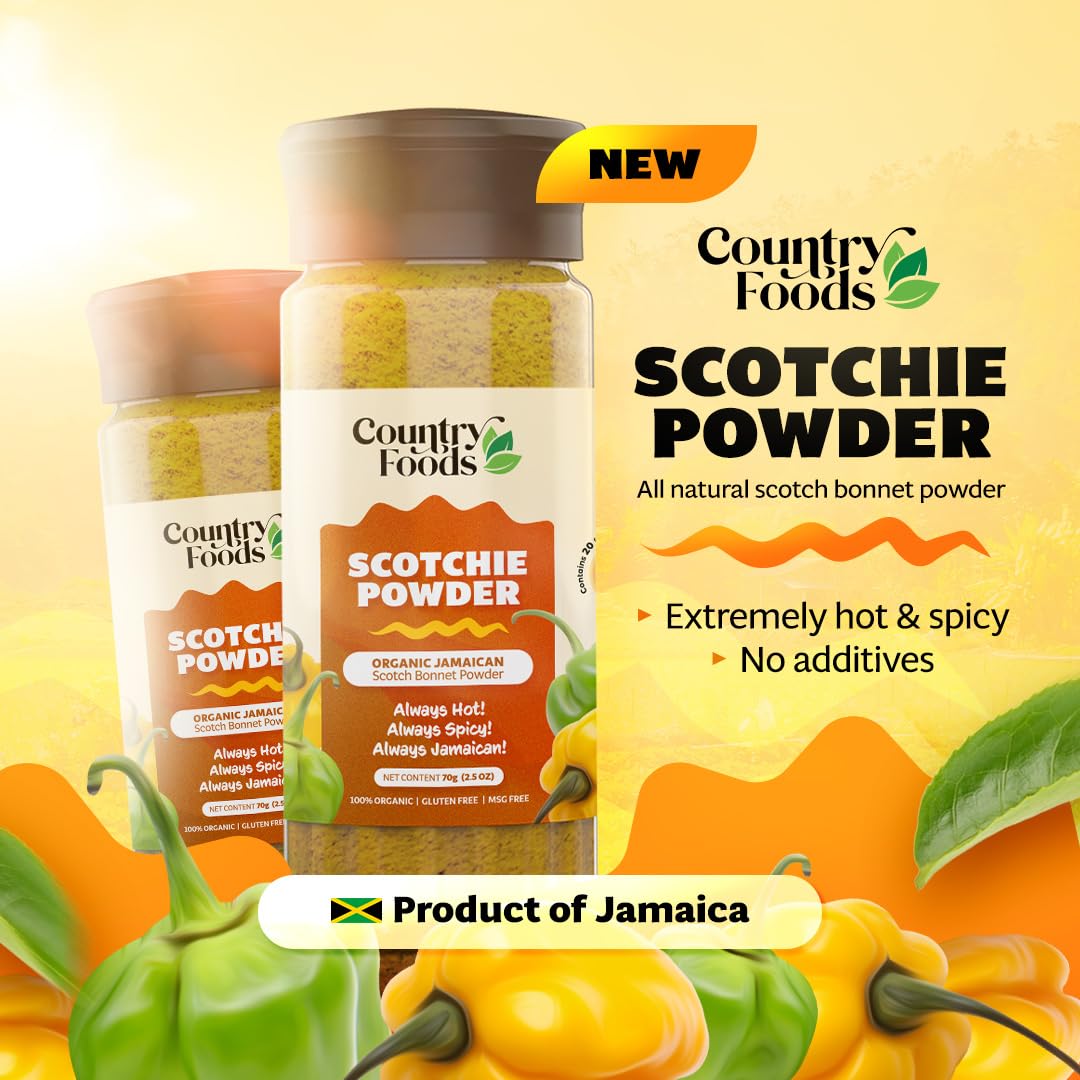 Country Foods All Natural Jamaican Scotch Bonnet Powder, 2.5 oz, Gluten-Free