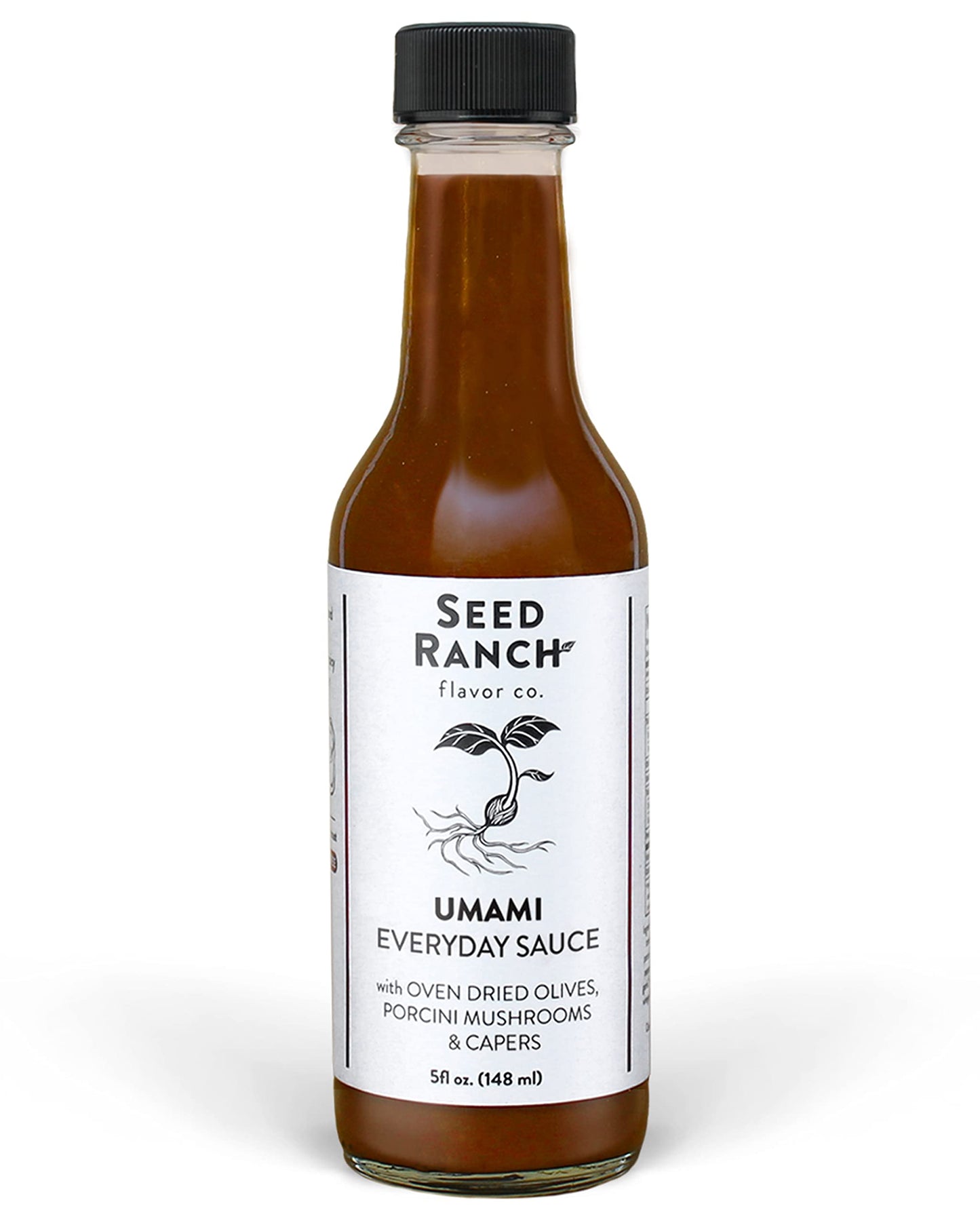 Seed Ranch Umami Everyday Hot Sauce, 5 Fl. oz. - Mild Heat Flavor - Oven Dried Olives, Porcini Mushrooms & Capers - Vegan, Non-GMO, Gluten-Free