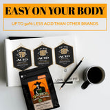 Dark French Low Acid Coffee (Ground) - 100% Organic Ingredients - Up to 90% Less Acid