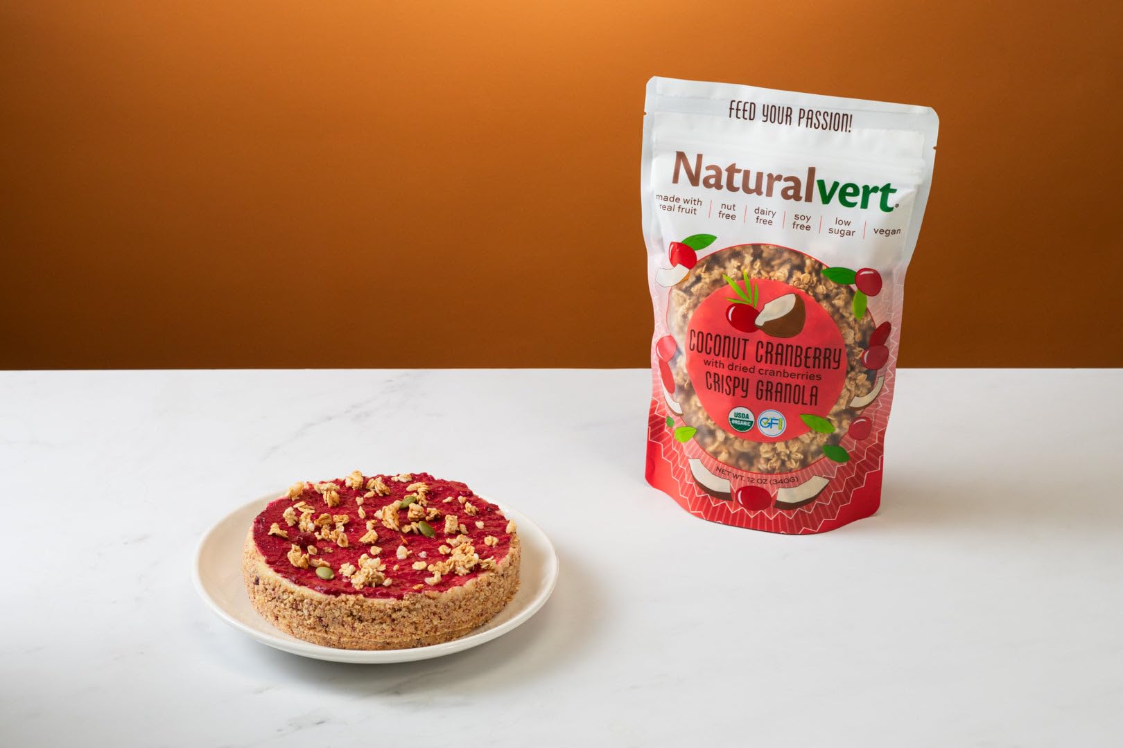 Naturalvert Coconut Cranberry Granola, 12 oz - Organic, Gluten-Free, Vegan, Allergen-Friendly