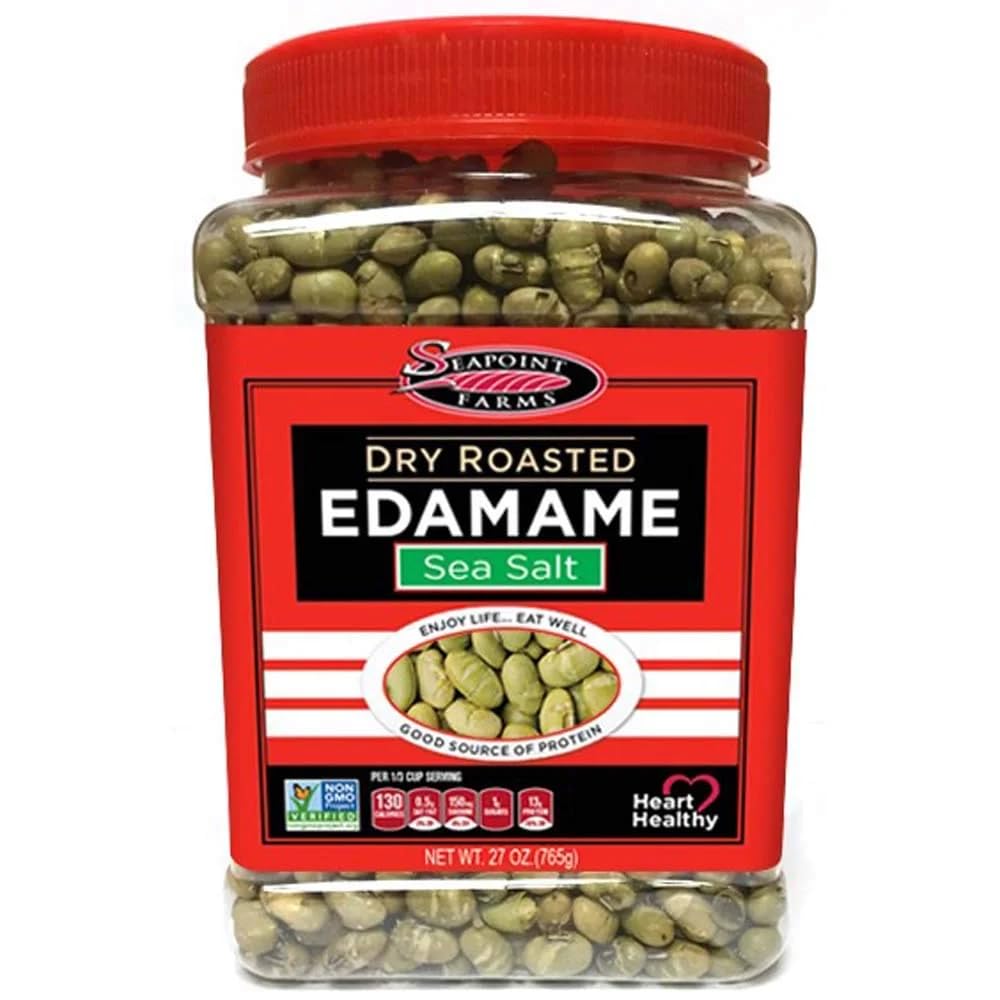 Seapoint Farms Dry Roasted Crunchy Edamame, Plant Based Snack, 14g Protein, 2 Ingredients, Vegan, Gluten Free, Kosher, Keto Friendly, Non-GMO, Healthy