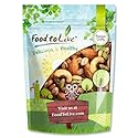 Food to Live Nut Lovers Mix, 8 Ounces - Premium Dry Roasted Pistachios No Shell, Almonds and Cashews Blend. No Salt Added. Trail Snacks for Adults