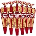 Gourmet Popcorn - 6 Caramel Corn Mini Cones - Small Storage Space Friendly & Great Stocking Stuffers and Exclusive Inspirational Sticker! 13.2oz total