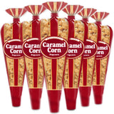Gourmet Popcorn - 6 Caramel Corn Mini Cones - Small Storage Space Friendly & Great Stocking Stuffers and Exclusive Inspirational Sticker! 13.2oz total