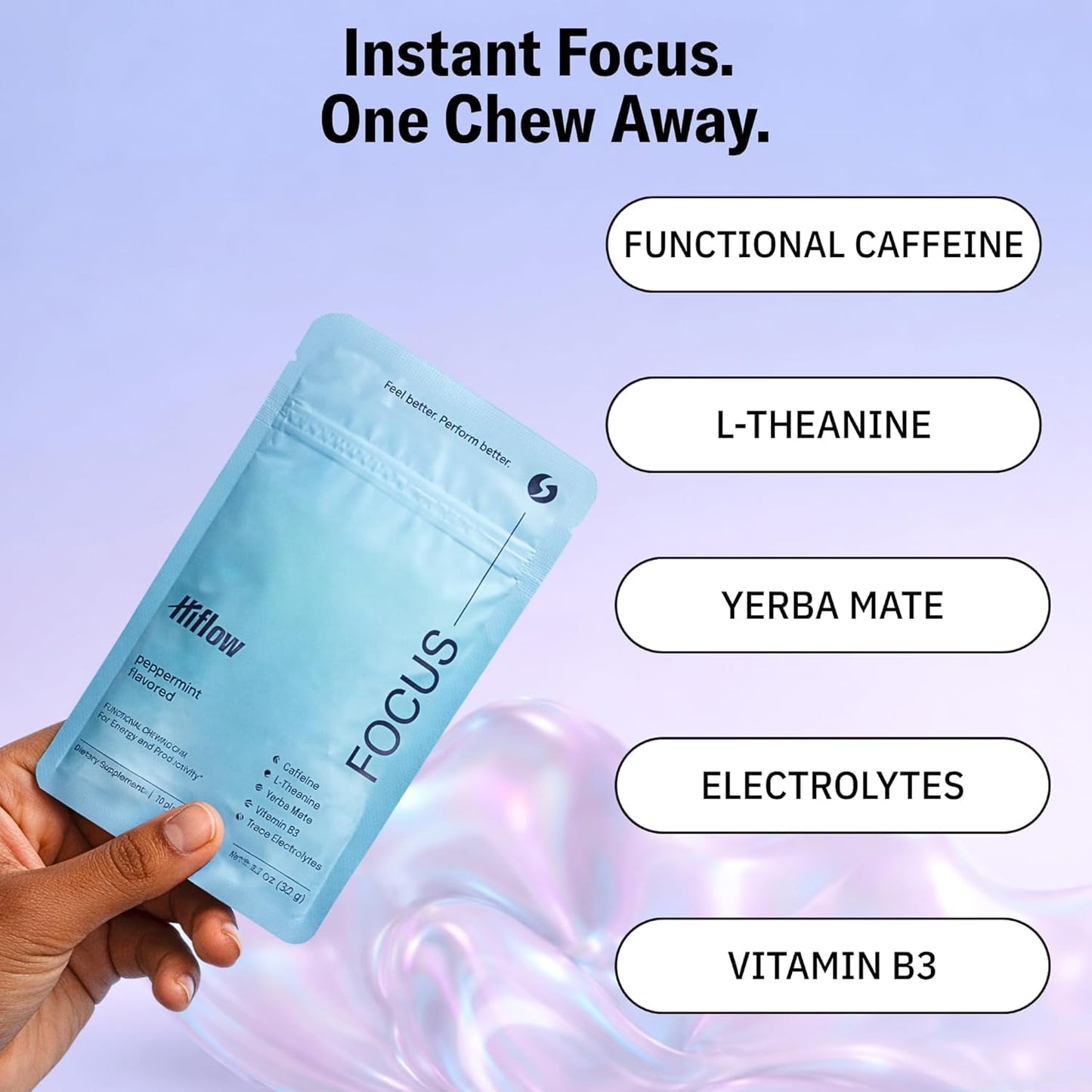 HIFLOW Energy Caffeine Gum + Yerba Mate