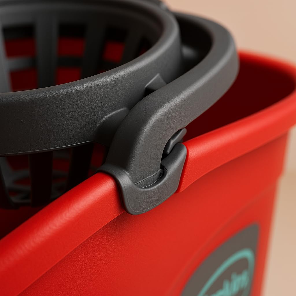 eSharks 2.5 Gallon Mop Bucket with Built-in Wringer Red Cleaning Bucket for Floor Care Home Use Workspaces Janitorial Tasks and Household Cleaning