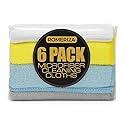ROMERIZA INC. 6?Pack Microfiber Cleaning Cloths - Reusable, Lint?Free Multi?Color Towels for Kitchen, Car, Glass & Bathroom, Machine?Washable