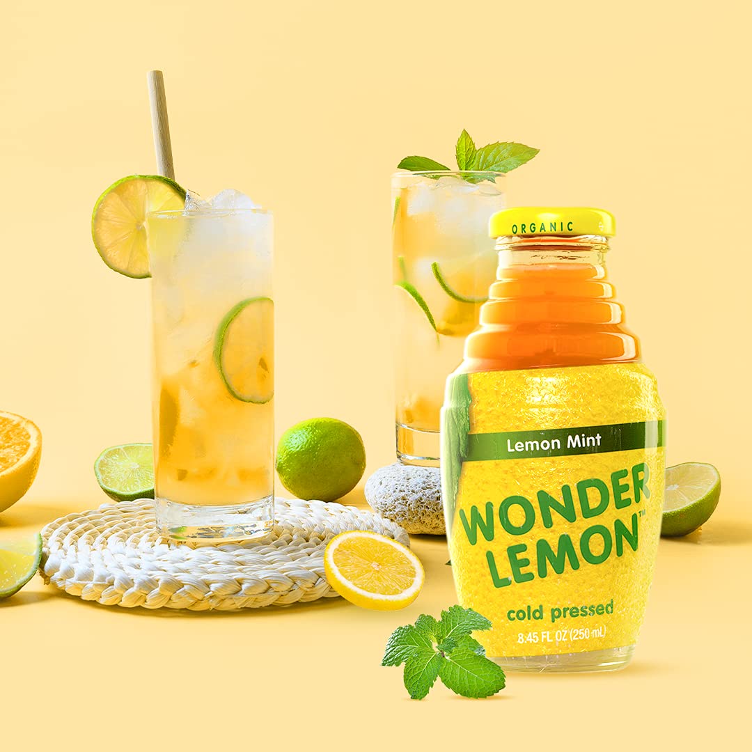 Wonder Lemon Organic Lemon Mint Cold Pressed Juice, 8.45oz (6 Pack)