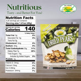 Sunrise Fresh Dried Fruit - Dried California Pears - All-Natural, Dehydrated, Unsweetened, No Added Sugar, Resealable Snack, 6oz Bag