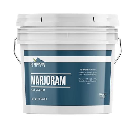 Earthborn Elements Marjoram 1 Gallon Bucket, Cut & Sifted, Versatile Herb