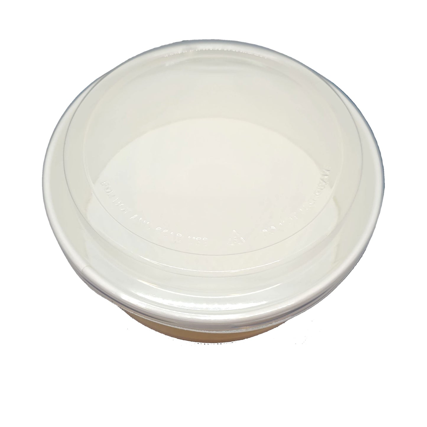 DHG PROFESSIONAL 100 Pack 42oz Disposable White Round Bowl with Plastic Lids, Round Shape Paper Bowls White Paper Salad Bowl for Soup Stews