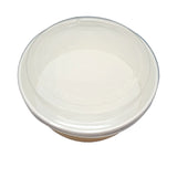 DHG PROFESSIONAL 100 Pack 42oz Disposable White Round Bowl with Plastic Lids, Round Shape Paper Bowls White Paper Salad Bowl for Soup Stews