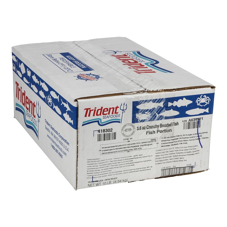 Trident Seafoods Alaskan Whole Grain Breaded Pollock, 3.6 Ounce -- 1 each.