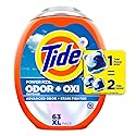 Tide Odor Defense + Oxi Laundry Detergent Pacs, Original Scent, 63 Count, Advanced Odor + Stain Fighter