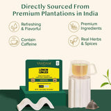 VAHDAM, Lemon Ginger Tea Bags (100 Green Tea Bags) Low Caffeine | Fruity Flavor - Zesty Lemon & Ginger, Orange Peel | Resealable Ziplock Pouch | Brew