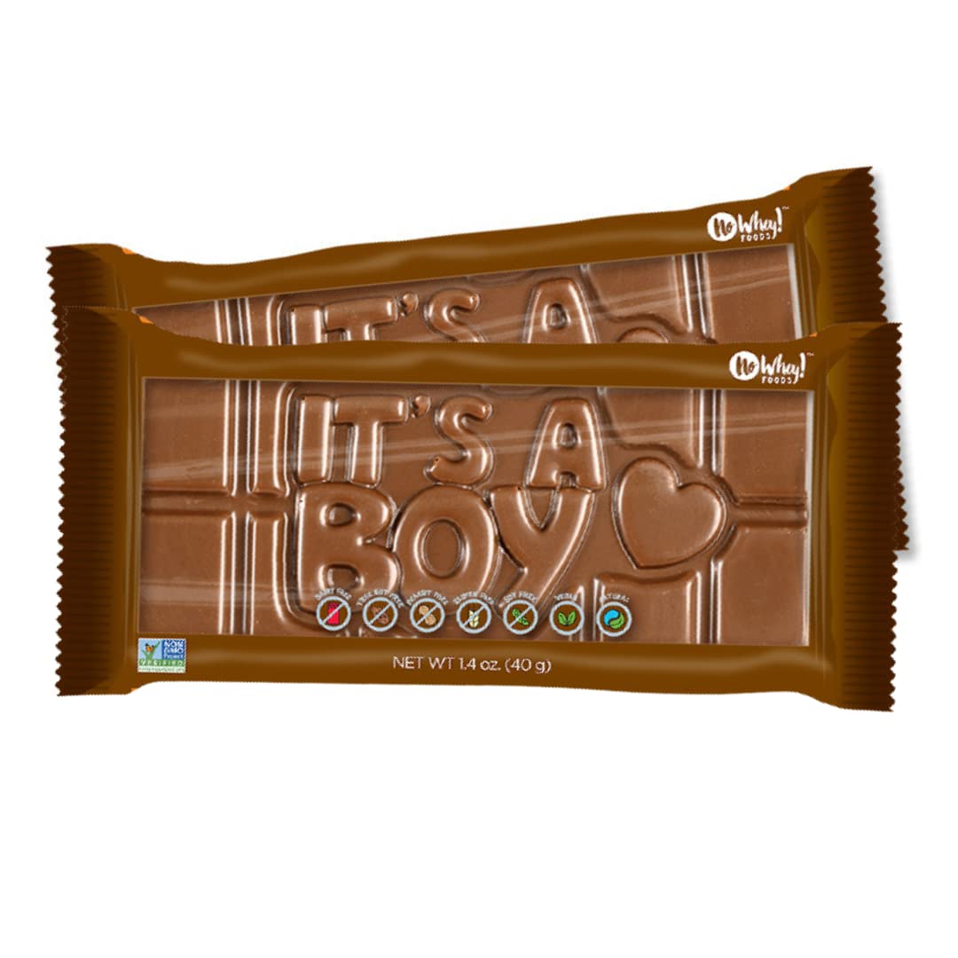 It's A Boy 3D Bars, 2 PACK - Vegan, Dairy & Nut Free, Allergy Friendly