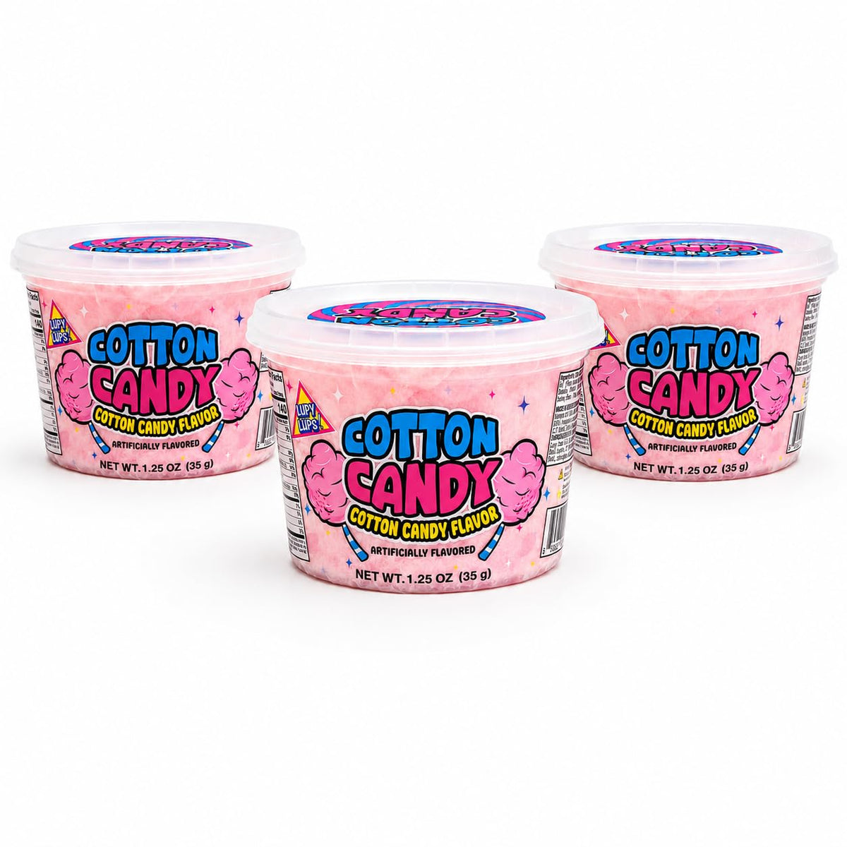 Cotton Candy Tubs | Original flavor tub 3 pack (3.75 Oz) - Sweet Vanilla | Lupy Lups!
