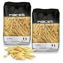 Piacelli Penne Rigate Pasta. 30 - Protein Pasta Made from Fine Durum Wheat Semolina for Rich Flavor - Enjoy Organic Noodles in Your Favorite Recipes