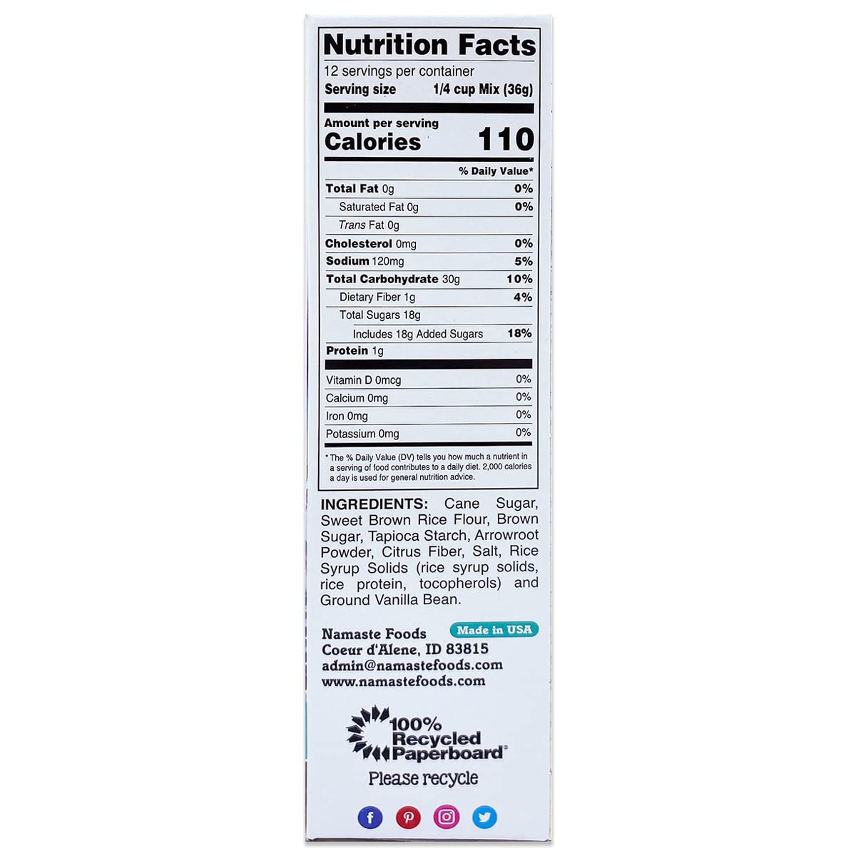 Namaste Foods Gluten Free Blondie Mix, 15 oz., Pack of 6