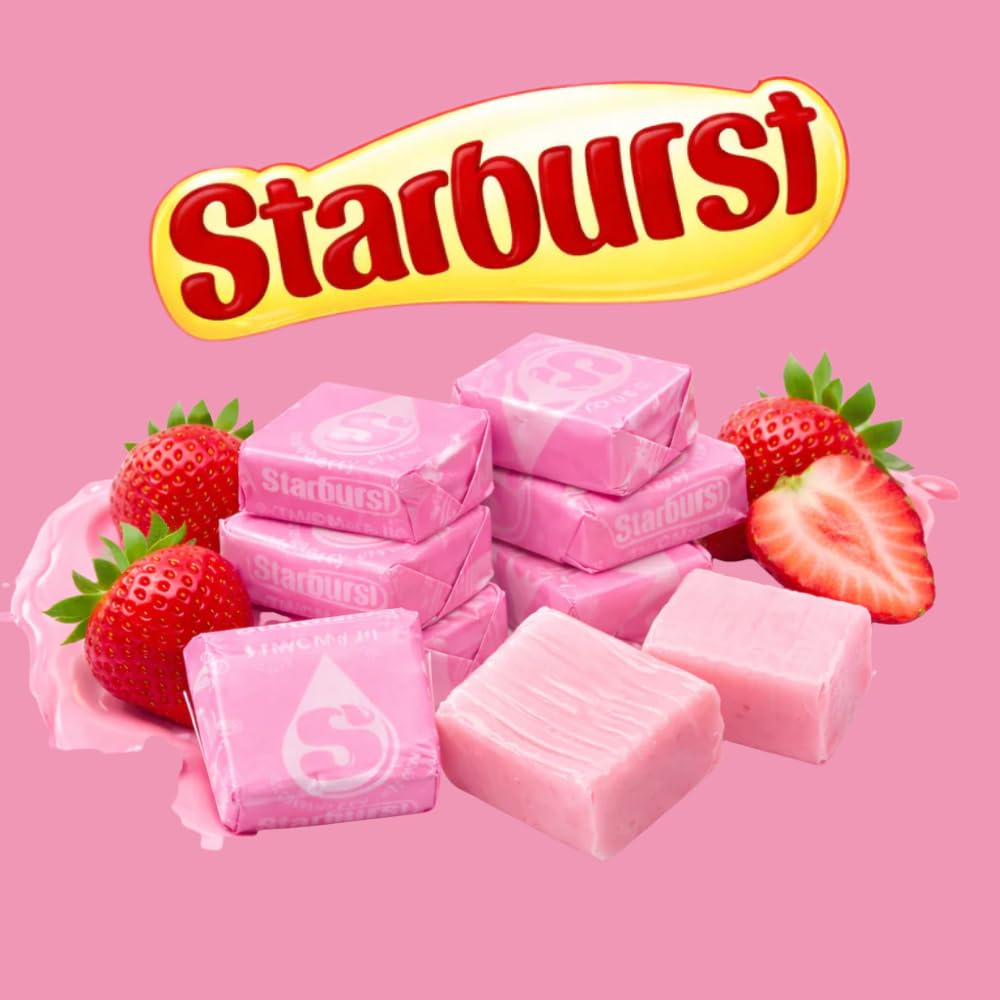 Candykrave Easter Starbarst Strawberry Chews Candy Variety Packs - (1lb) Strawberry Flavor Bulk candy - Individually Wrapped candy for Easter