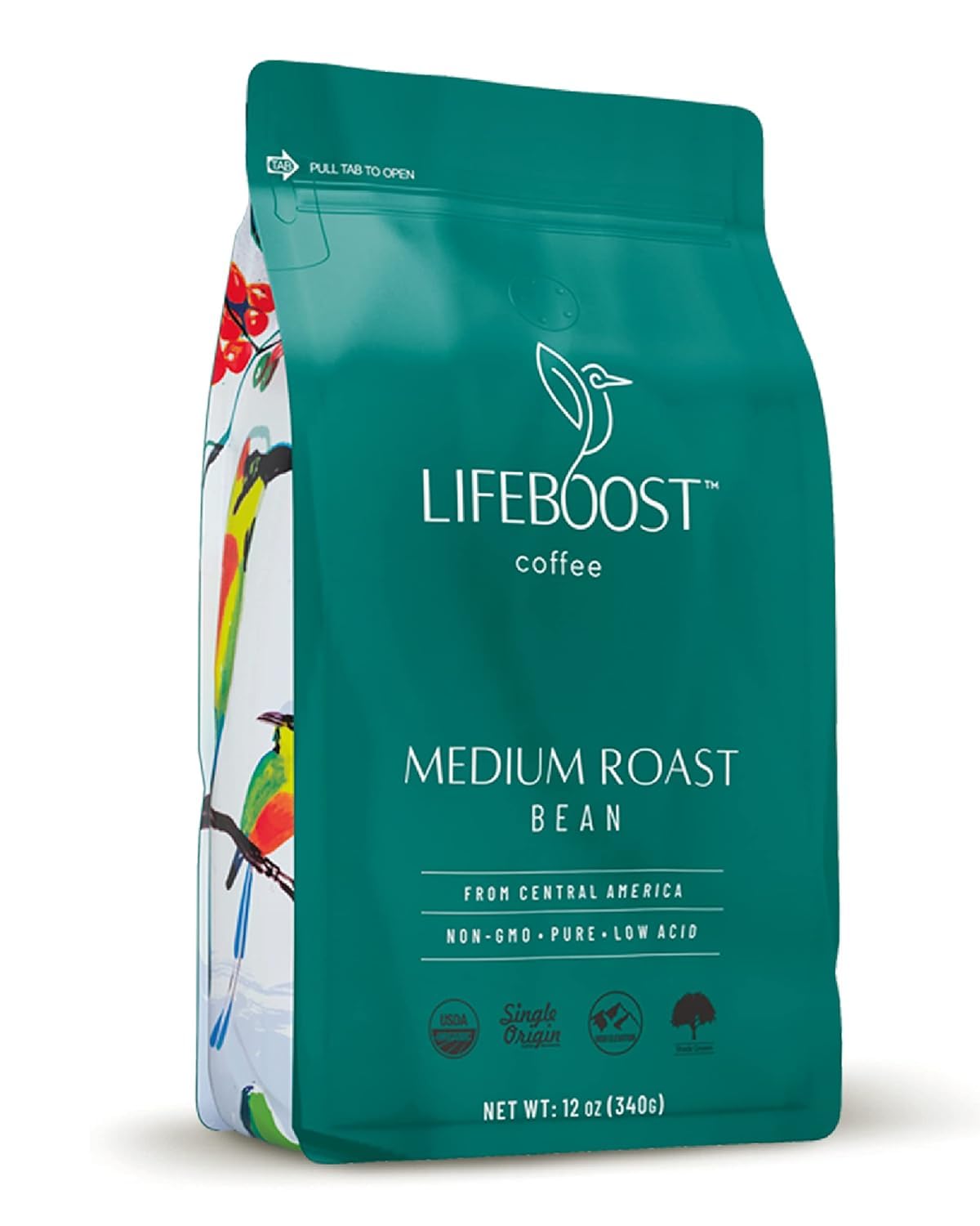 Lifeboost Organic Coffee Beans Medium Roast - Low Acid Single Origin Non-GMO Organic Whole Bean Coffee - Third Party Tested For Mycotoxins