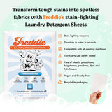 Freddie Low-Waste Laundry Detergent Sheets - Jug Free Format - Pre-Measured Strips - 60 Loads - Unscented for Sensitive Skin