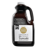 San-J - Organic Gluten Free Tamari Soy Sauce with 25% Less Sodium - Specially Brewed - Made with 100% Whole Soy - 64 oz. Bottle