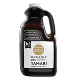 San-J - Organic Gluten Free Tamari Soy Sauce with 25% Less Sodium - Specially Brewed - Made with 100% Whole Soy - 64 oz. Bottle