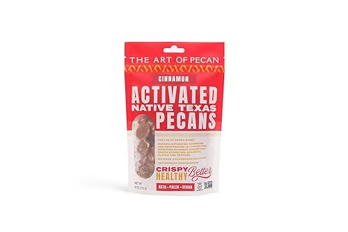 AOP Cinnamon Activated Pecans - Naturally Crunchy, Soaked & Dehydrated for Better Digestion | Low Sugar Premium Snack. Non-GMO, Paleo, Vegan, Heart