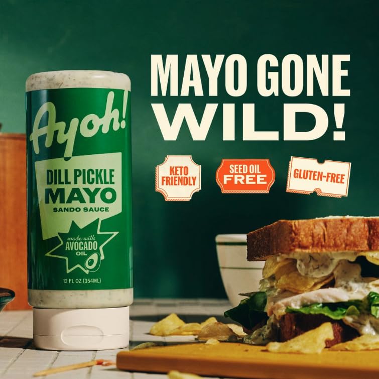 Ayoh Foods, Mayo Gone Wild, Made by Molly Baz - Easy to Squeeze, Perfect for; Sandwiches, Burgers, Fries, Nuggets, Wraps & Dips (4 Pack, Flavors Pack)