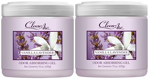 Clear Air 15oz Gel Odor Eliminator - Absorb & Remove Strong Odors from Pets, in Bathrooms, Basements, Garage, Cars, RVs & Boats - Eliminate Tough