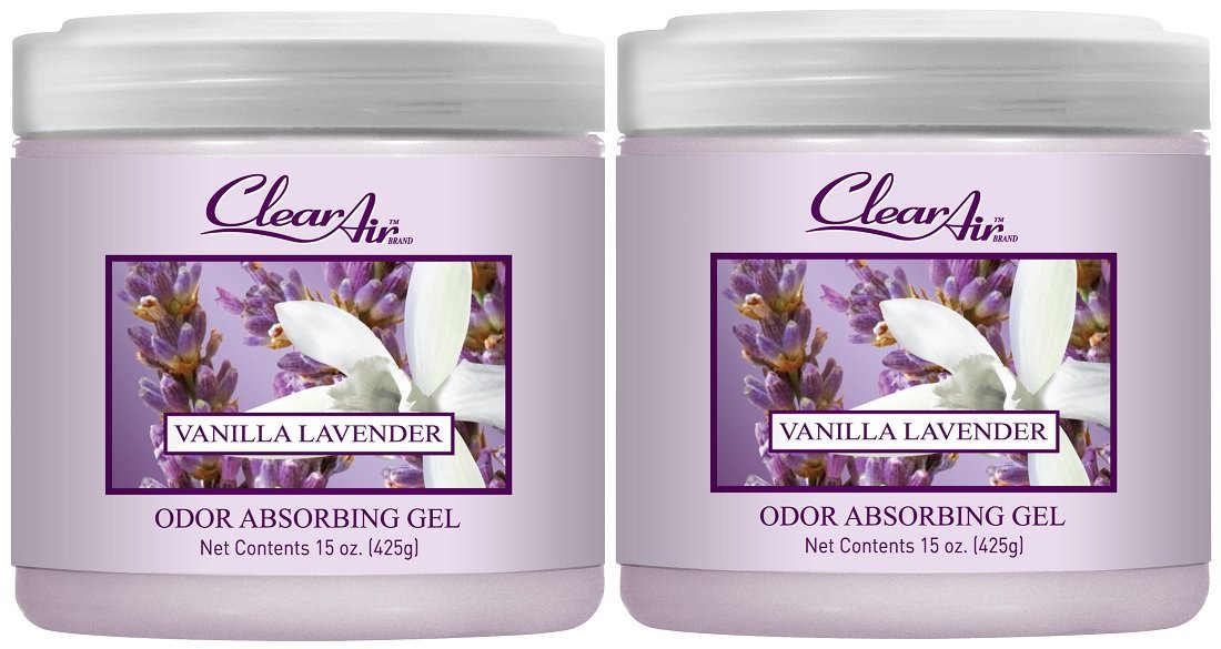 Clear Air 15oz Gel Odor Eliminator - Absorb & Remove Strong Odors from Pets, in Bathrooms, Basements, Garage, Cars, RVs & Boats - Eliminate Tough