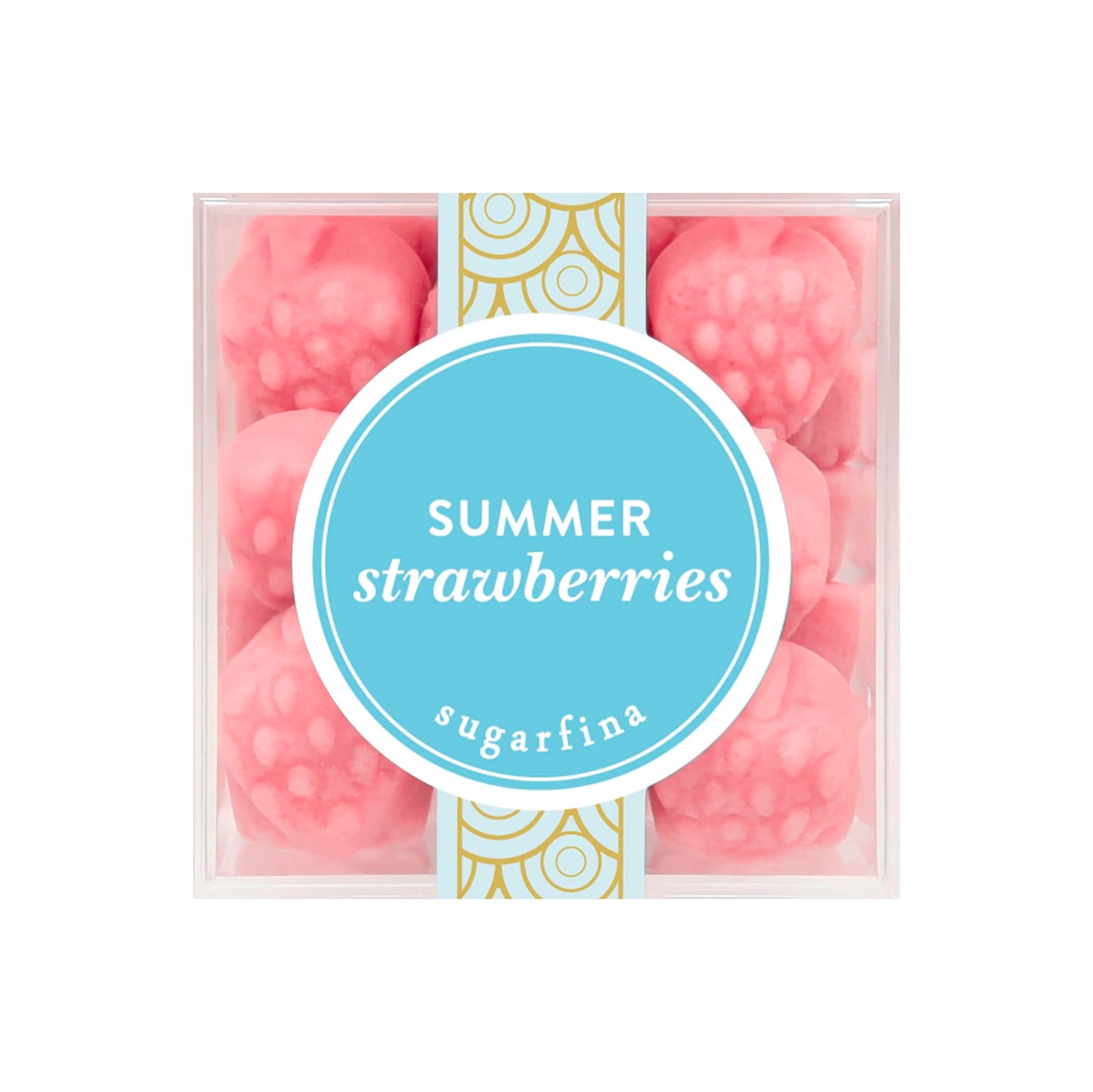 Sugarfina Summer Strawberries Small Candy Cube, Gummies, 3.2 oz, 4 Count