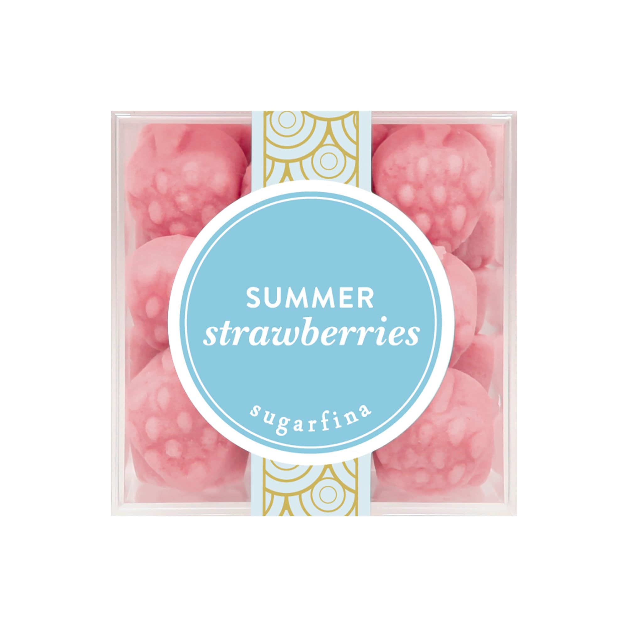 Sugarfina Summer Strawberries Small Candy Cube, Gummies, 3.2 oz, 4 Count