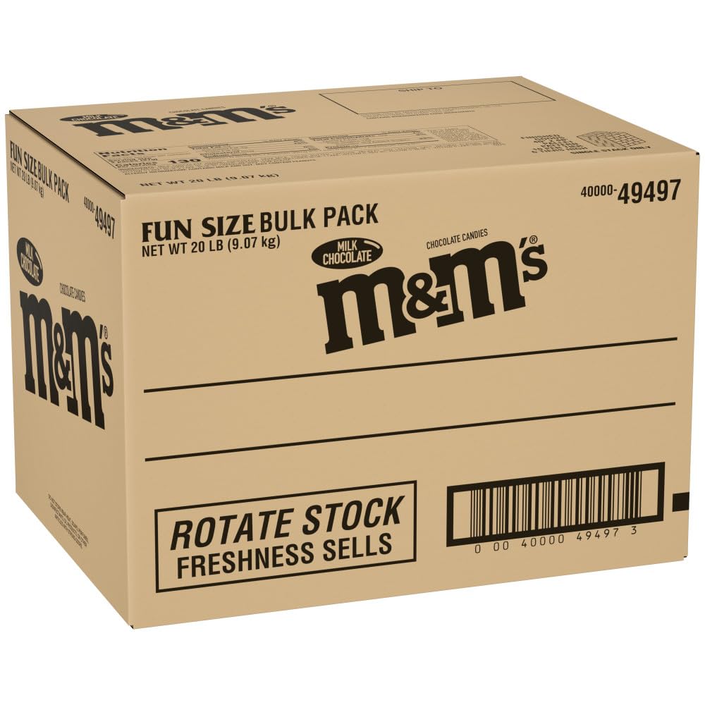 M&M'S Milk Chocolate Candy Fun Size 320 Ounce (Pack of 1) Bulk Package Box