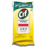 Fine Life Products Cif Multi Surface Disinfecting Hand Wet Citrus Wipes for All Hard Non Porous Surfaces, Remove 99 Percent of Diseases, 32 Count