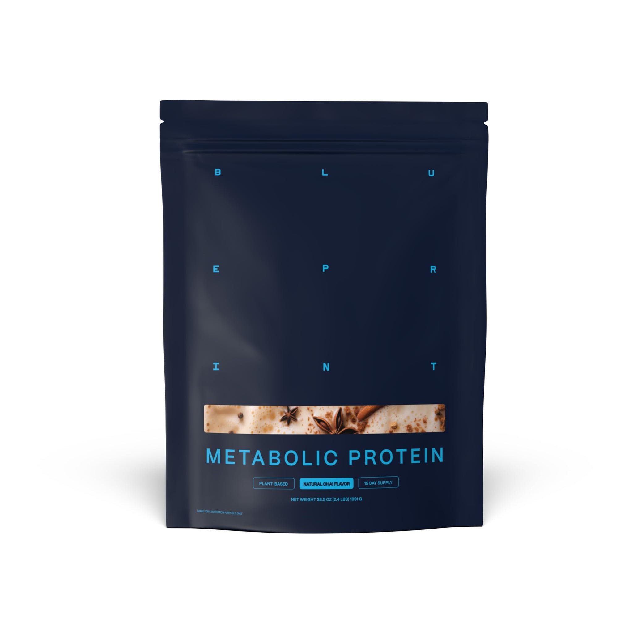 Blueprint Bryan Johnson Vegan Protein Meal Replacement - Plant Based Hemp Protein with 30g Protein Per Serving - Low Calorie, Chai Flavored Protein