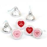 Conversation Hearts - Valentine's Day Favors - Round Candy Stickers - 108pc