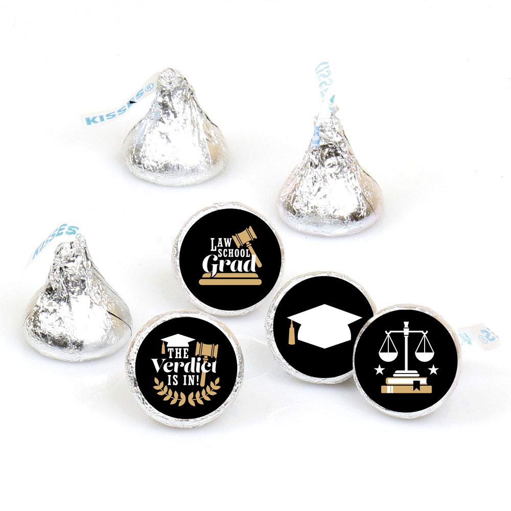 Law School Grad Party Favors - Round Candy Stickers - 108pc