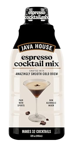 Java House Cold Brew Espresso Cocktail Mix - Premium 100% Arabica Cold Brew Concentrate - Smooth Coffee With French Vanilla Notes - 32oz Bottle (Makes