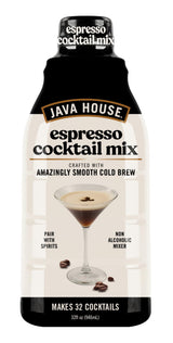Java House Cold Brew Espresso Cocktail Mix - Premium 100% Arabica Cold Brew Concentrate - Smooth Coffee With French Vanilla Notes - 32oz Bottle (Makes