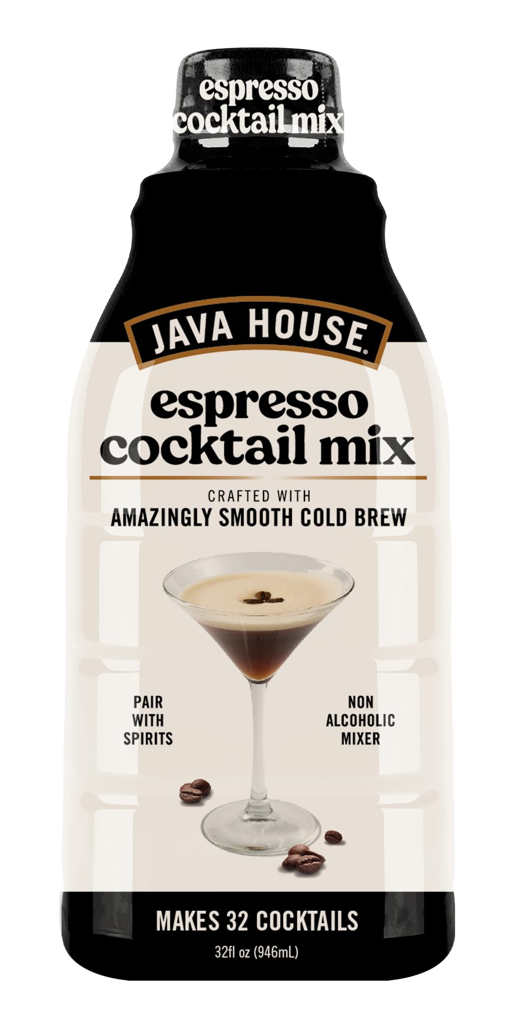 Java House Cold Brew Espresso Cocktail Mix - Premium 100% Arabica Cold Brew Concentrate - Smooth Coffee With French Vanilla Notes - 32oz Bottle (Makes