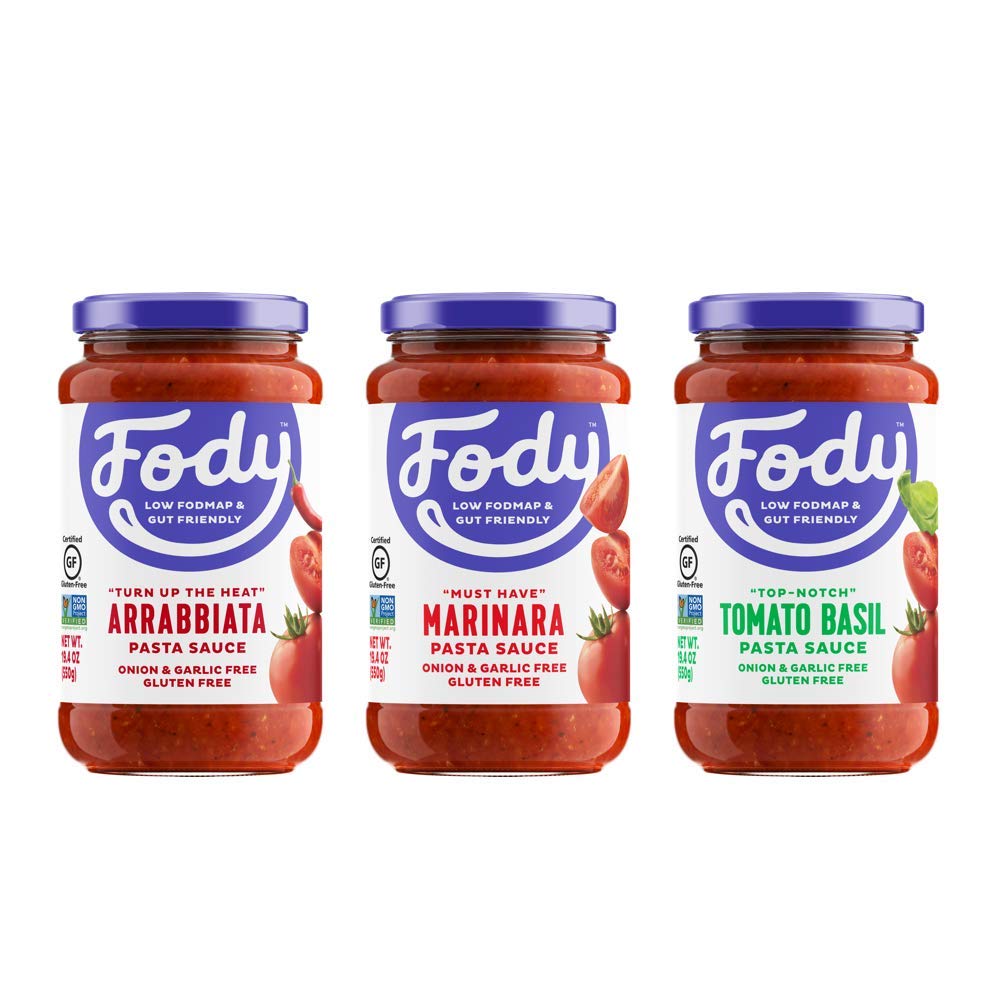 Fody Foods Vegan Pasta Sauce Variety Pack | Low FODMAP Certified | Gut Friendly No Onion No Garlic | IBS Friendly Kitchen Staple | Gluten Free Lactose