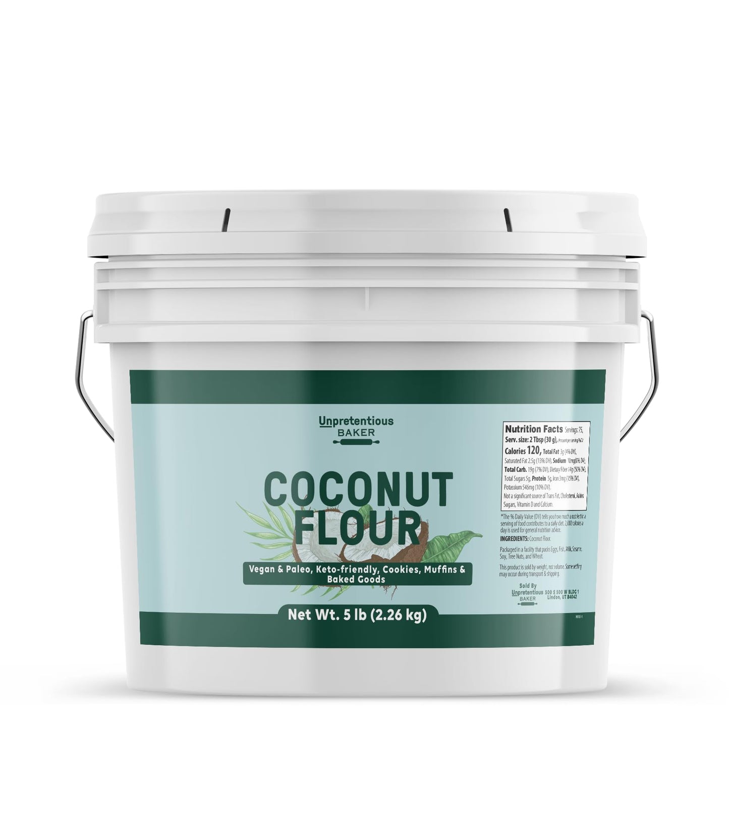 Unpretentious Coconut Flour, 1 Gallon, Vegan, Wheat Flour Alternative, Keto-Friendly
